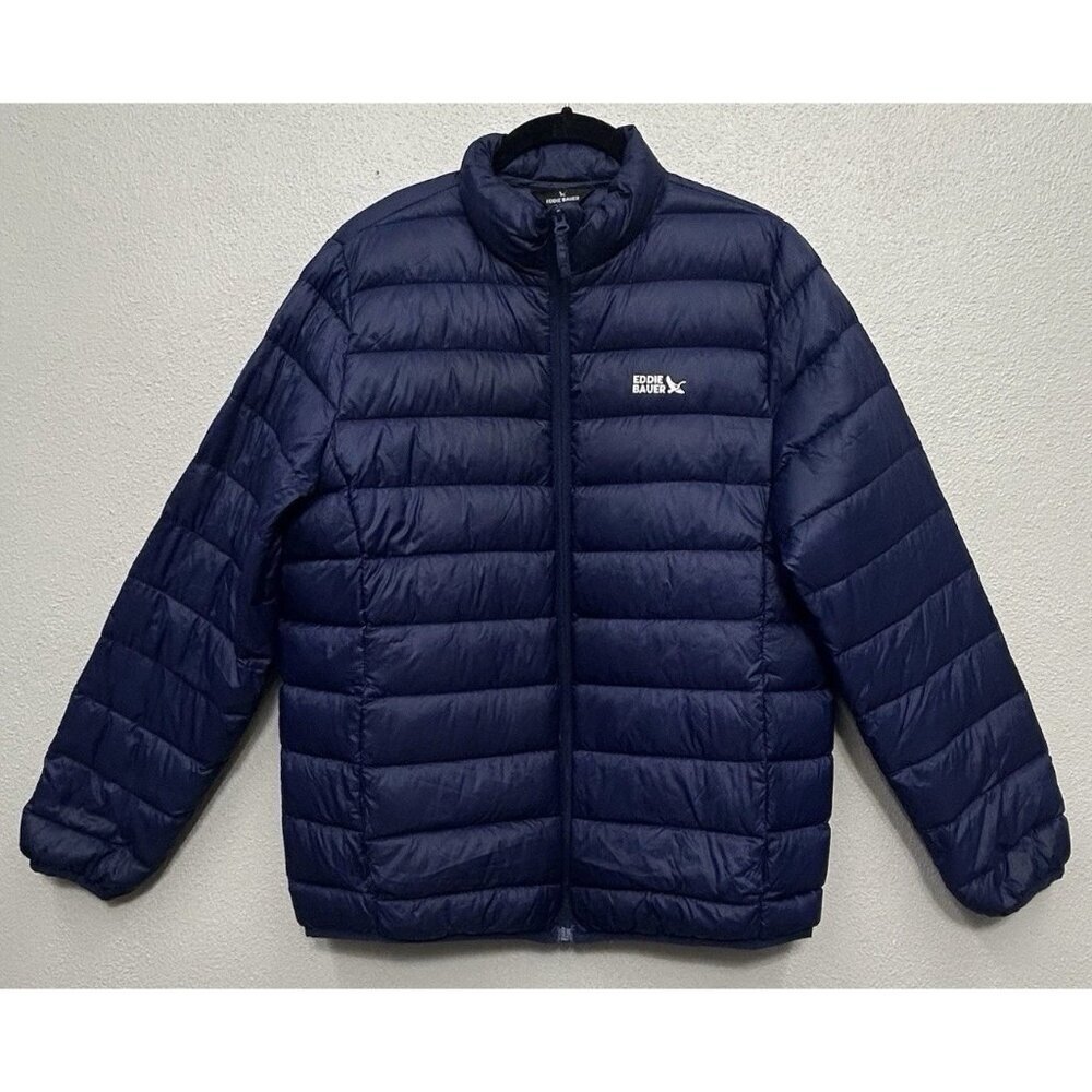 Eddie Bauer CirrusLite 650 Down Filled Puffer Jacket Boys XL 14-16 Blue Pockets
